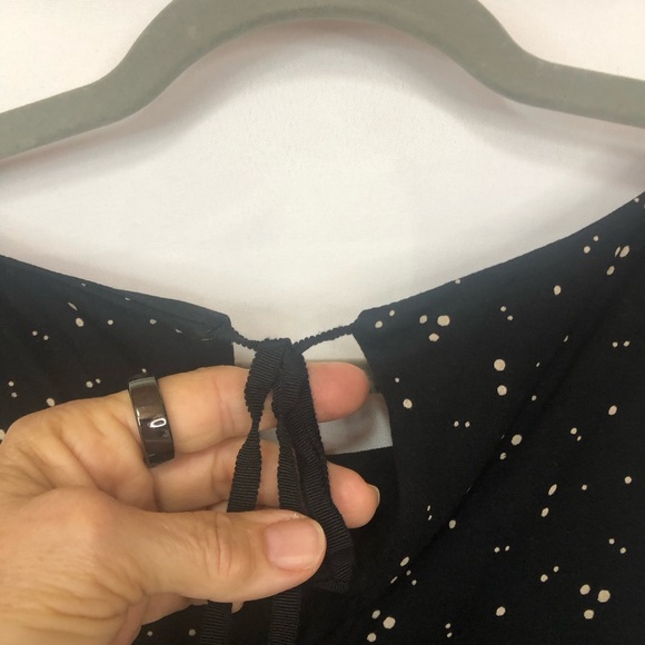 Loft Dress Spots Soft Sleeveless Back Tie Grosgrain Ribbon Closure Lined - Picture 2 of 9